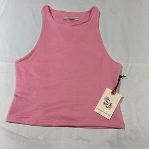 Sincerely Jules Pink Fitted Crop Tank Top Women’s size Small